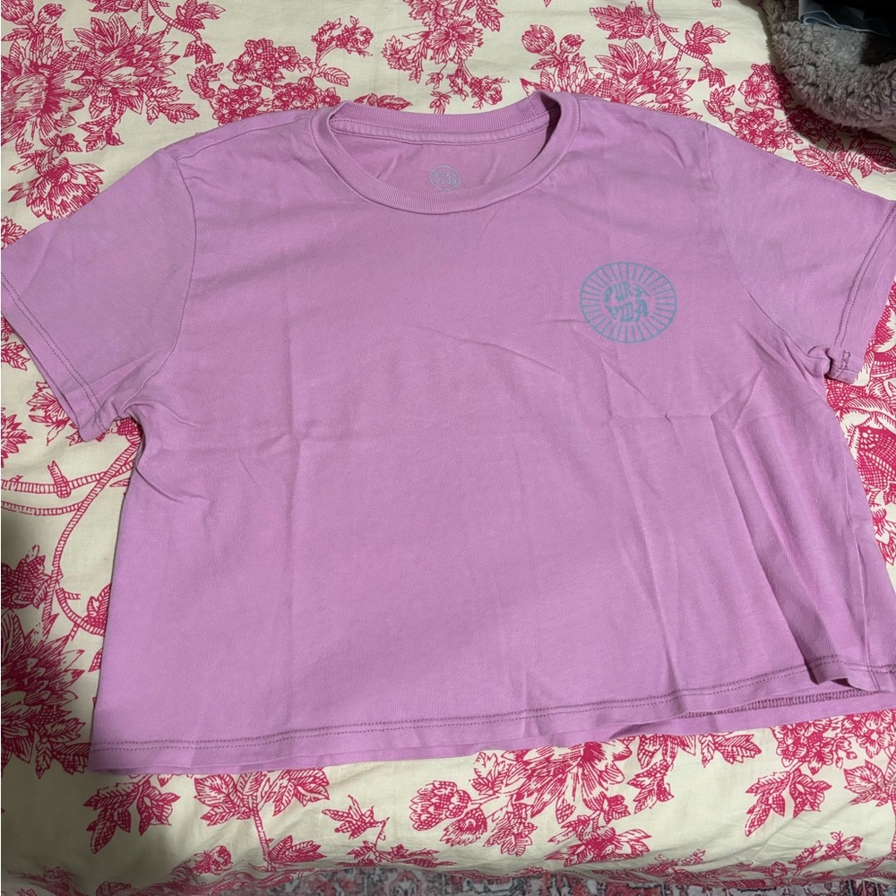 pura vida pink cropped tee 100% cotton
